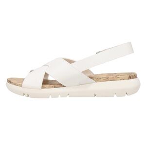 NATURALIZER Womem’s White Leather Lilac Slingback Sandal Size 7.5